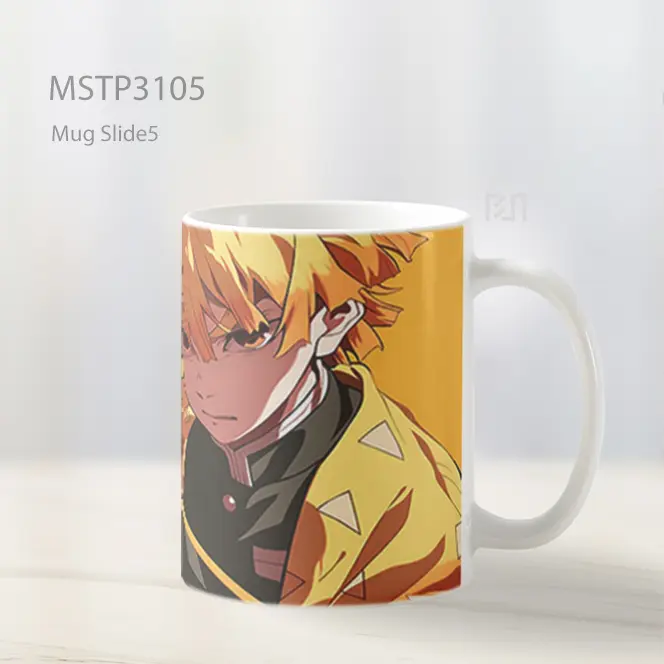 Zenitsu Agatsuma Demon Slayer Latar Kuning Mug MSTP3105 - All-side / Desain