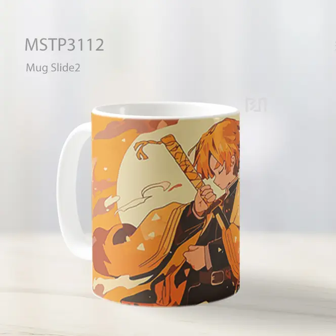Zenitsu Agatsuma Estetika Oranye Mug MSTP3112 - All-side / Desain