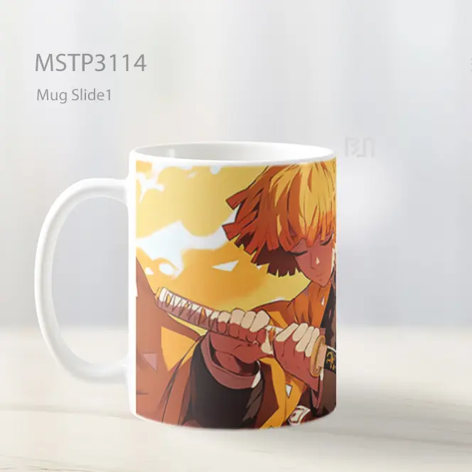 Zenitsu Agatsuma Pedang Latar Oranye Mug MSTP3114 - All-side / Desain