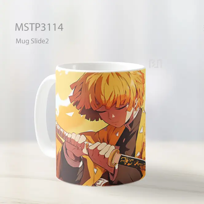 Zenitsu Agatsuma Pedang Latar Oranye Mug MSTP3114 - All-side / Desain