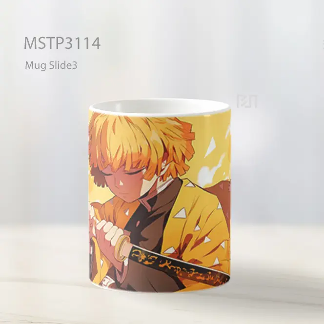 Zenitsu Agatsuma Pedang Latar Oranye Mug MSTP3114 - All-side / Desain