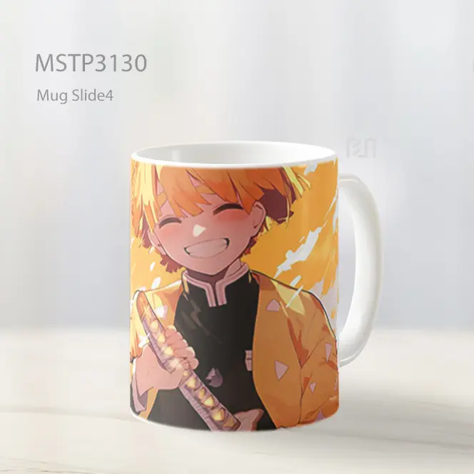 Zenitsu Tersenyum Demon Slayer Kuning Mug MSTP3130