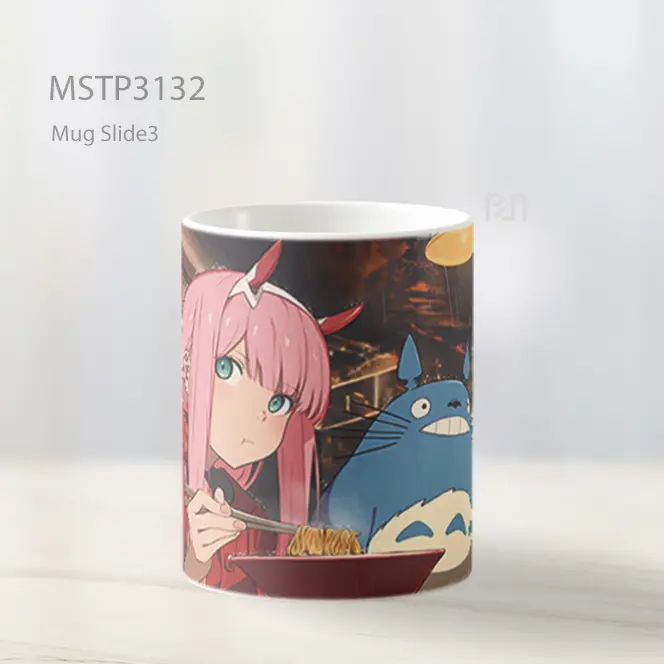 Zero Two And Totoro Santai Ramen Mug MSTP3132 - All-side / Desain