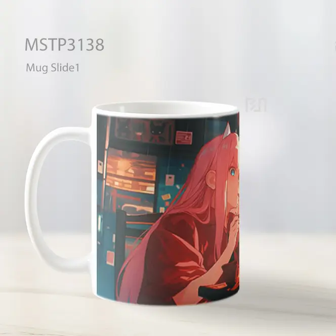 Zero Two Makan Ramen Dengan Totoro Mug MSTP3138 - All-side / Desain