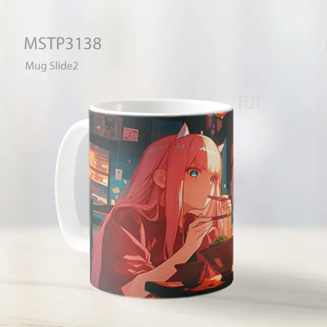 Zero Two Makan Ramen Dengan Totoro Mug MSTP3138 - All-side / Desain