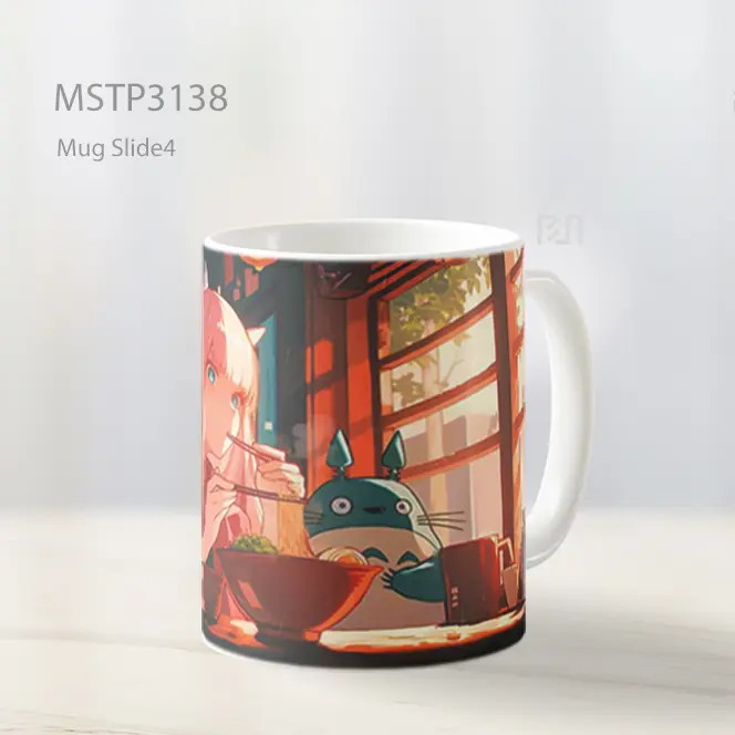 Zero Two Makan Ramen Dengan Totoro Mug MSTP3138