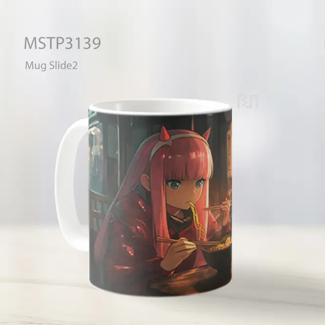 Zero Two Makan Ramen Dengan Totoro Mug MSTP3139 - All-side / Desain