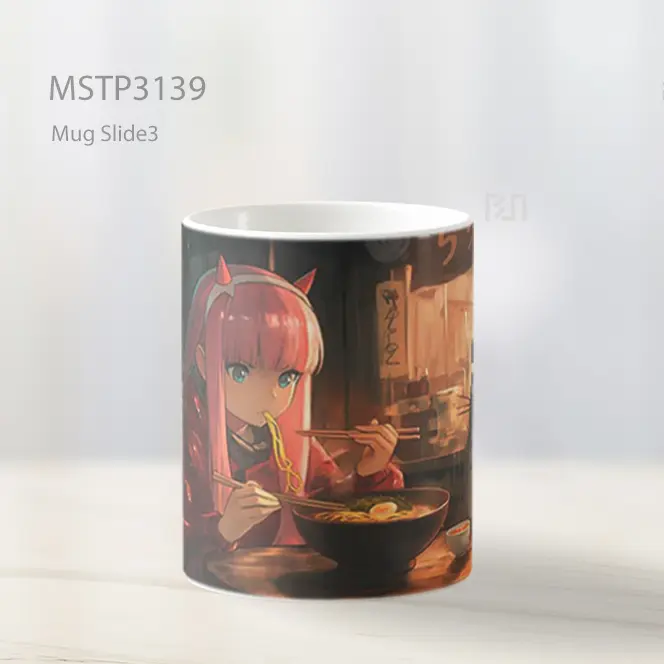 Zero Two Makan Ramen Dengan Totoro Mug MSTP3139 - All-side / Desain