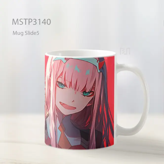 Zero Two Peace Sign Red Background Mug MSTP3140 - All-side / Desain