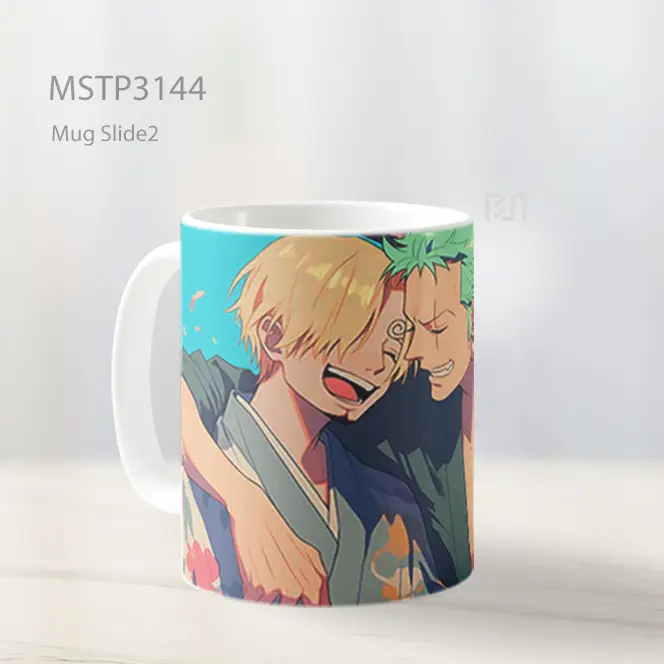 Zoro Dan Sanji Pelukan Bersahabat Mug MSTP3144 - All-side / Desain