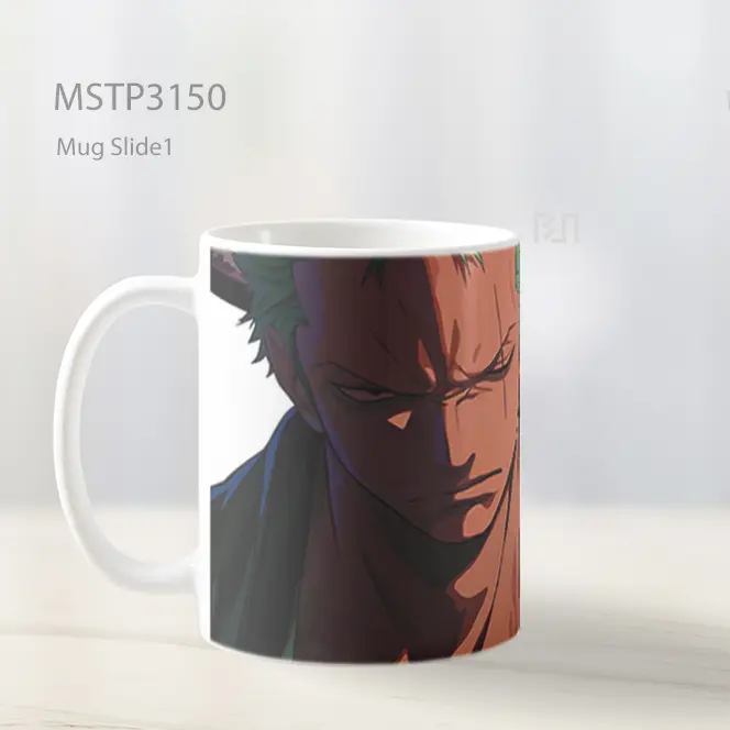 Zoro Epik Clipart Latar Putih Mug MSTP3150 - All-side / Desain