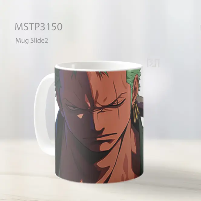 Zoro Epik Clipart Latar Putih Mug MSTP3150 - All-side / Desain