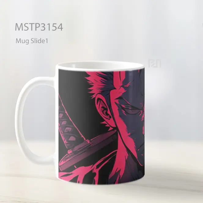 Zoro Glowing Eye Scar Black Mug MSTP3154 - All-side / Desain
