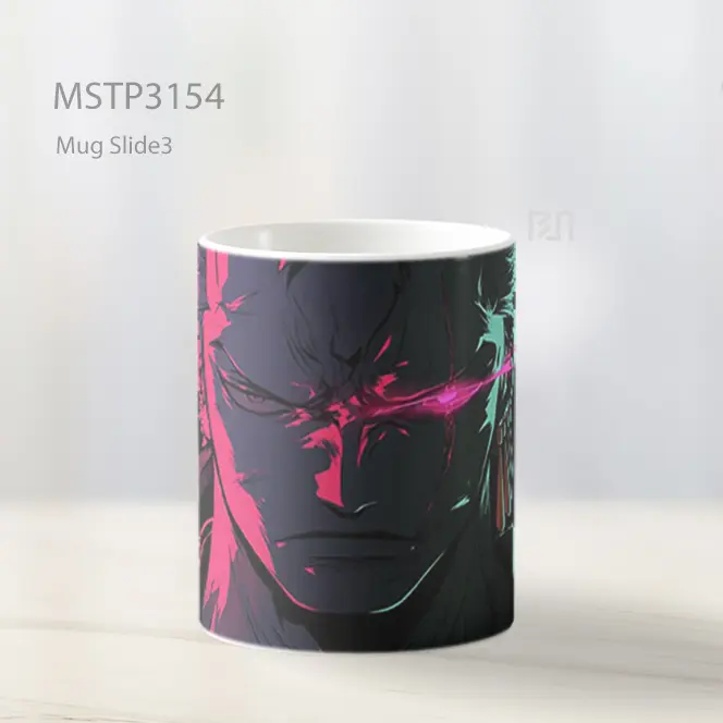 Zoro Glowing Eye Scar Black Mug MSTP3154 - All-side / Desain
