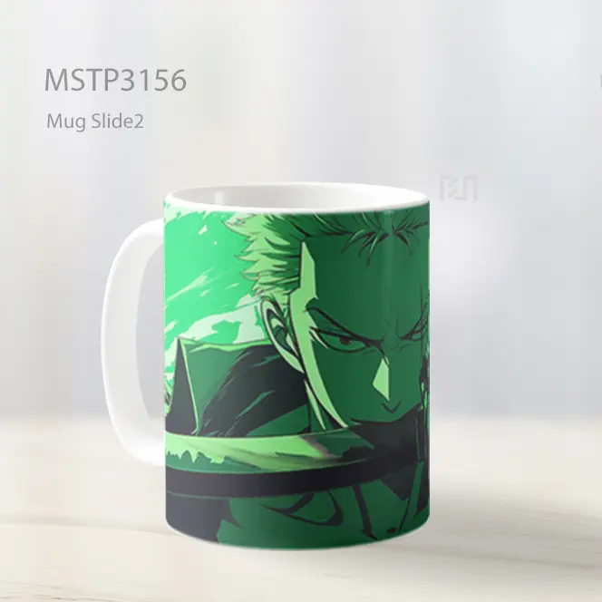 Zoro Hijau Intens One Piece Mug MSTP3156 - All-side / Desain