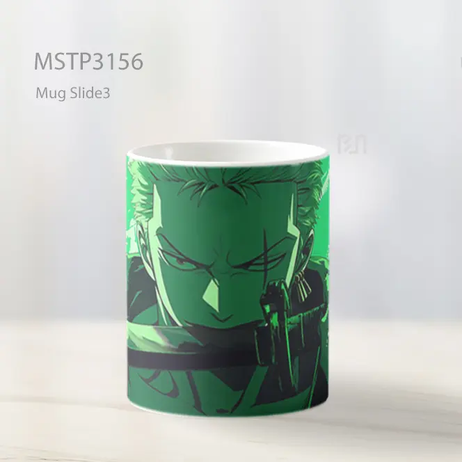 Zoro Hijau Intens One Piece Mug MSTP3156 - All-side / Desain