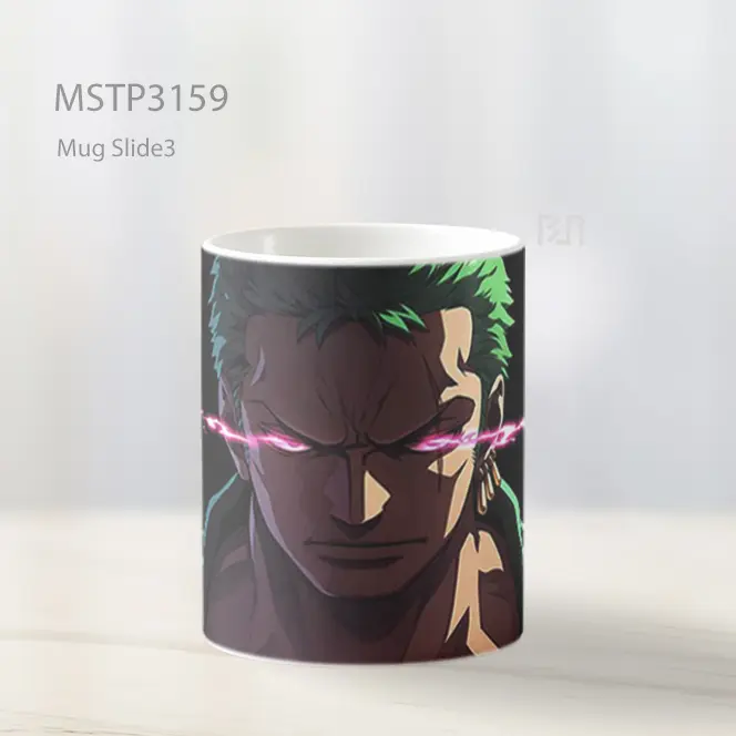 Zoro Mata Merah Muda Bersinar One Piece Mug MSTP3159 - All-side / Desain