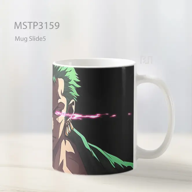 Zoro Mata Merah Muda Bersinar One Piece Mug MSTP3159 - All-side / Desain