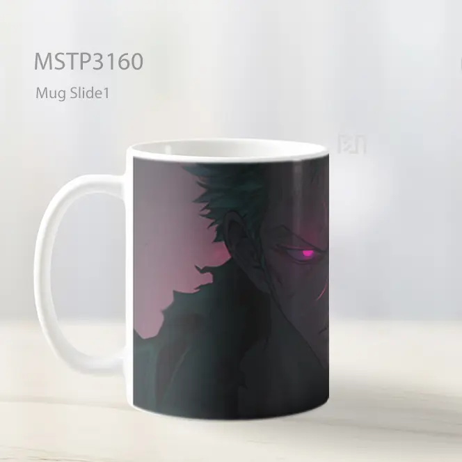 Zoro Mata Pink Bercahaya Tatapan Intens Mug MSTP3160 - All-side / Desain