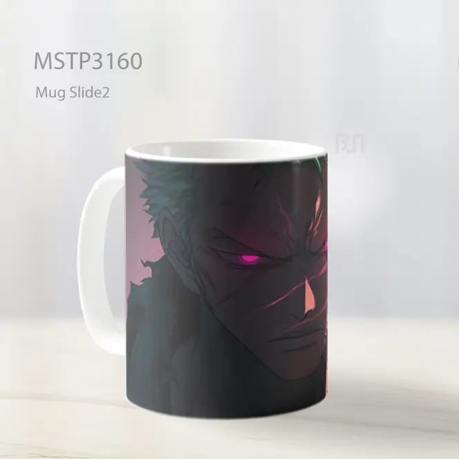 Zoro Mata Pink Bercahaya Tatapan Intens Mug MSTP3160 - All-side / Desain