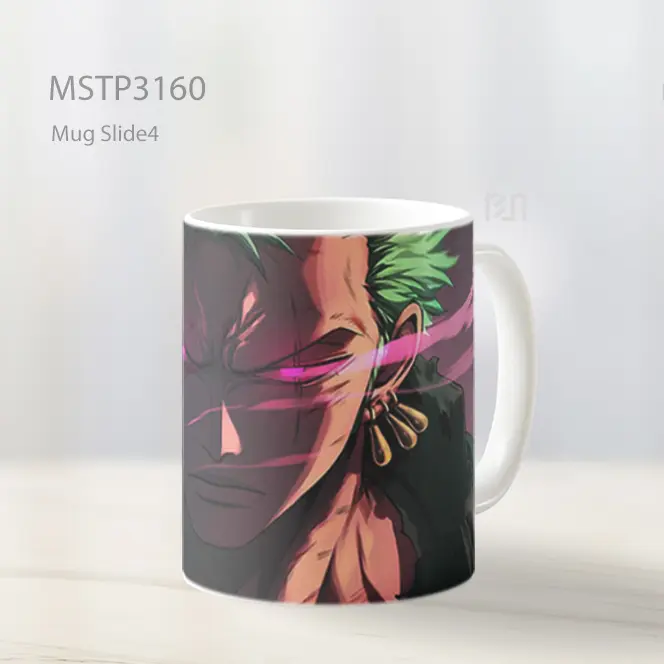Zoro Mata Pink Bercahaya Tatapan Intens Mug MSTP3160