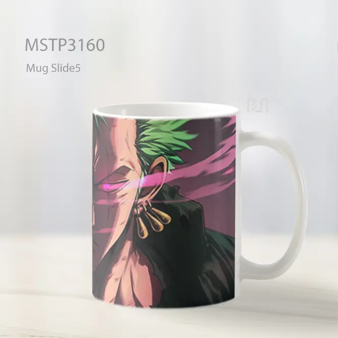 Zoro Mata Pink Bercahaya Tatapan Intens Mug MSTP3160 - All-side / Desain