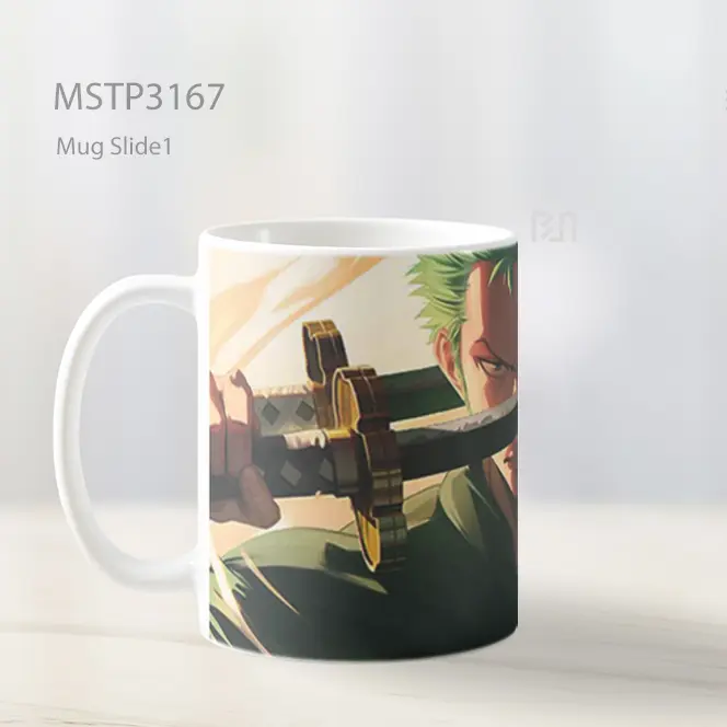 Zoro One Piece Gaya Tiga Pedang Intens Mug MSTP3167 - All-side / Desain