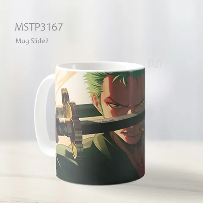 Zoro One Piece Gaya Tiga Pedang Intens Mug MSTP3167 - All-side / Desain