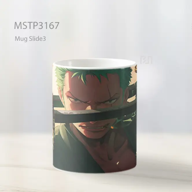 Zoro One Piece Gaya Tiga Pedang Intens Mug MSTP3167 - All-side / Desain