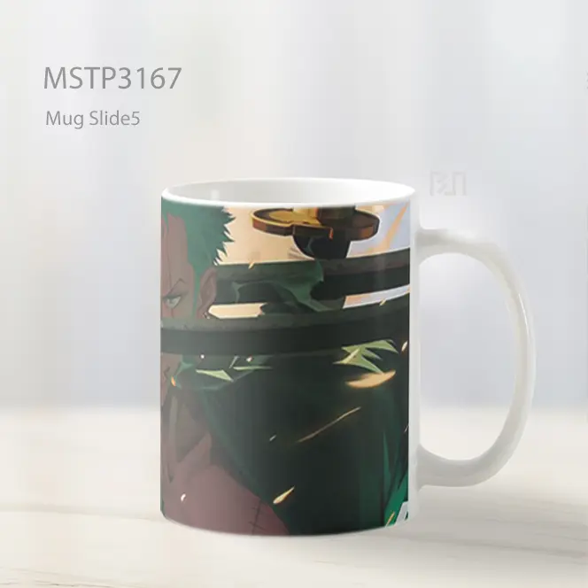 Zoro One Piece Gaya Tiga Pedang Intens Mug MSTP3167 - All-side / Desain