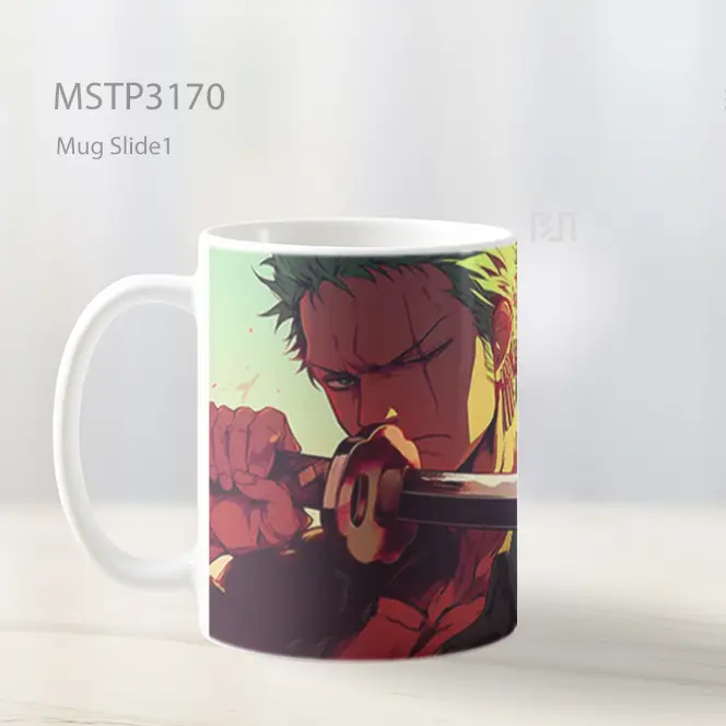 Zoro One Piece Menghunus Pedang Mug MSTP3170 - All-side / Desain