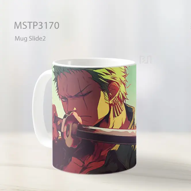 Zoro One Piece Menghunus Pedang Mug MSTP3170 - All-side / Desain
