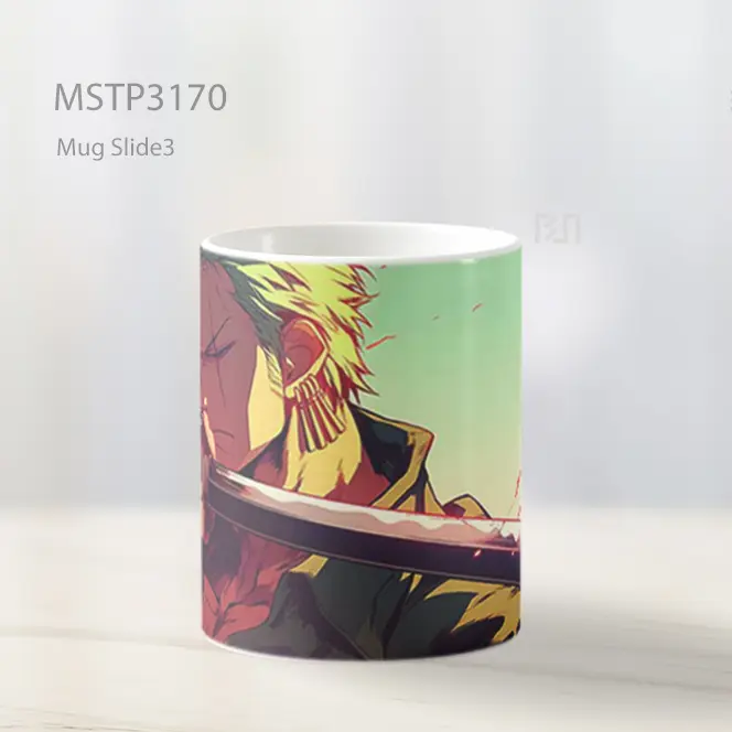 Zoro One Piece Menghunus Pedang Mug MSTP3170 - All-side / Desain