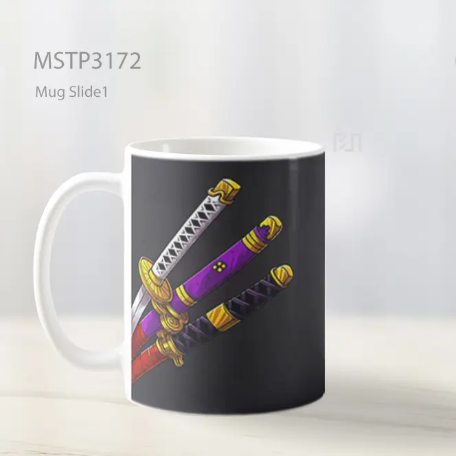 Zoro One Piece Pedang Gaya Minimalis Gelap Mug MSTP3172 - All-side / Desain