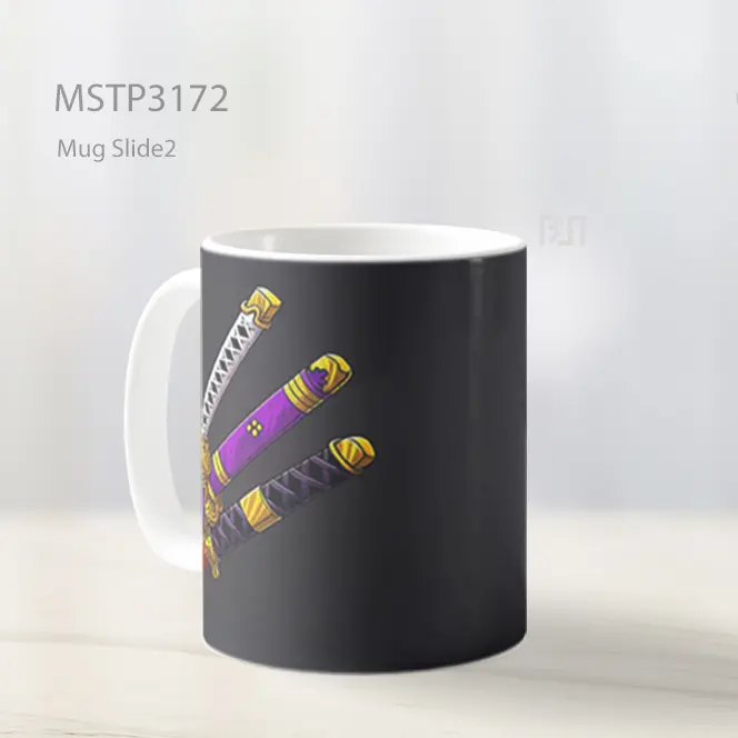 Zoro One Piece Pedang Gaya Minimalis Gelap Mug MSTP3172 - All-side / Desain