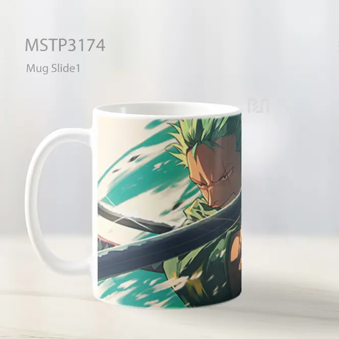 Zoro One Piece Serangan Pedang Mug MSTP3174 - All-side / Desain