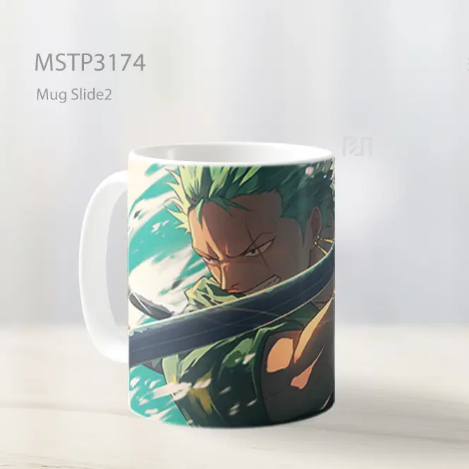Zoro One Piece Serangan Pedang Mug MSTP3174 - All-side / Desain