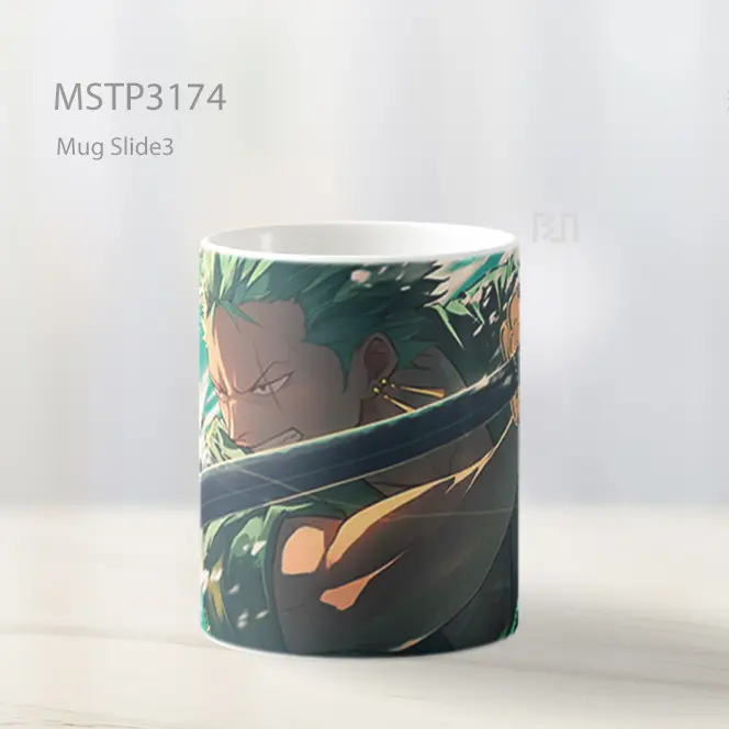Zoro One Piece Serangan Pedang Mug MSTP3174 - All-side / Desain