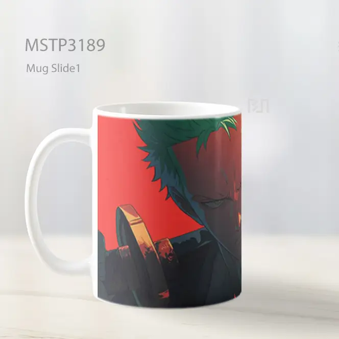 Zoro Roronoa Fokus Siap Bertarung Mug MSTP3189 - All-side / Desain