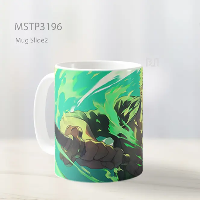 Zoro Serangan Api Hijau Epik Mug MSTP3196 - All-side / Desain