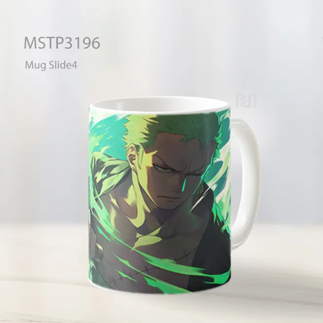Zoro Serangan Api Hijau Epik Mug MSTP3196