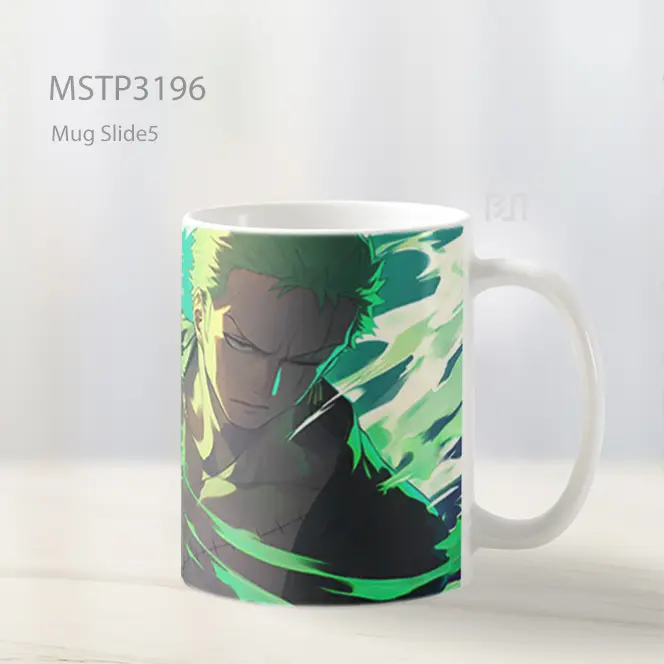 Zoro Serangan Api Hijau Epik Mug MSTP3196 - All-side / Desain