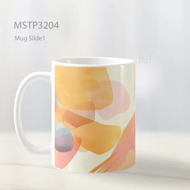 Abstrak Oranye Pastel Mug MSTP3204 - All-side / Desain