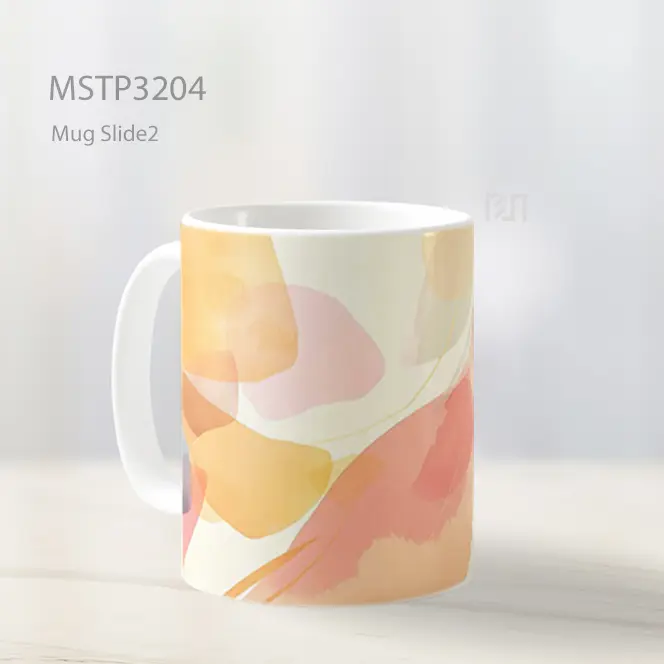 Abstrak Oranye Pastel Mug MSTP3204 - All-side / Desain