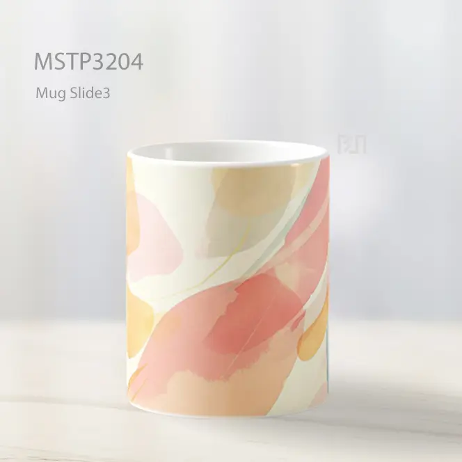 Abstrak Oranye Pastel Mug MSTP3204 - All-side / Desain