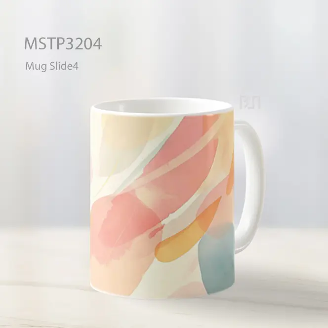 Abstrak Oranye Pastel Mug MSTP3204