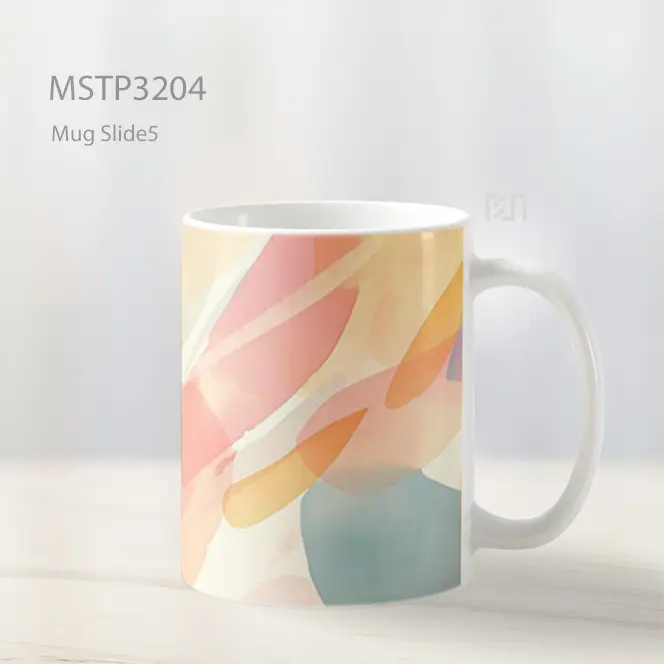 Abstrak Oranye Pastel Mug MSTP3204 - All-side / Desain