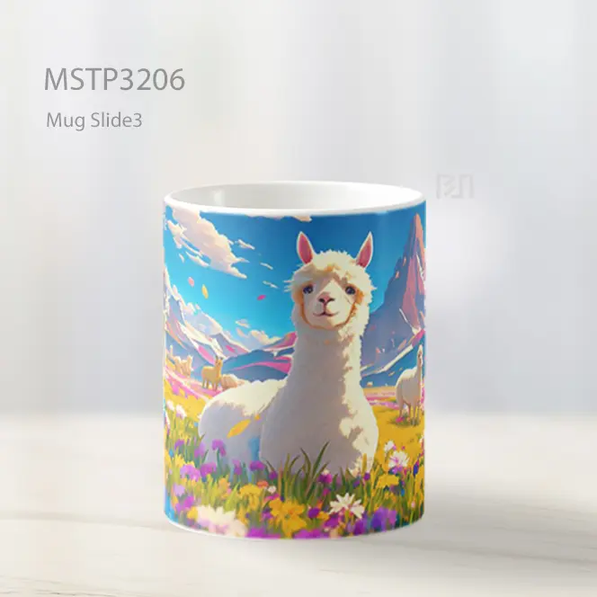 Alpaka Padang Bunga Mug MSTP3206 - All-side / Desain