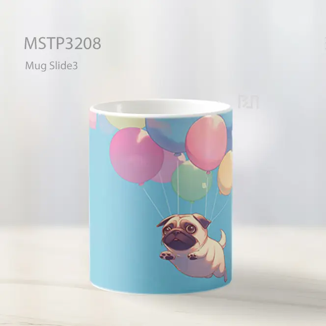 Anak Anjing Terbang Dengan Balon Mug MSTP3208 - All-side / Desain