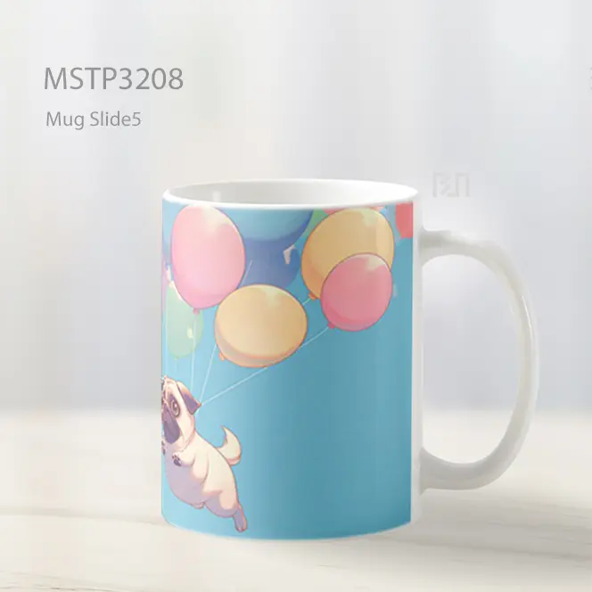 Anak Anjing Terbang Dengan Balon Mug MSTP3208 - All-side / Desain